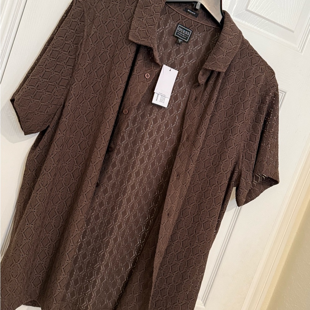 Guess Chocolate Textured Shirt